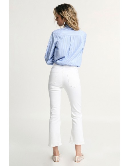 PLEASE flared jeans met vijf zakken en hoge taille