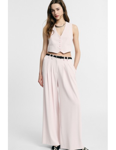 High-waisted palazzo broek met plooien aub