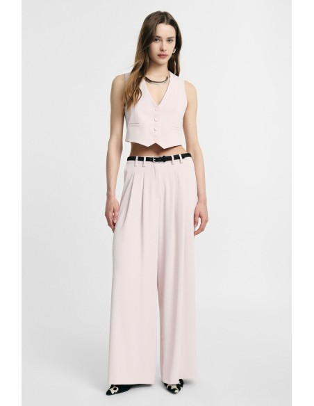 High-waisted palazzo broek met plooien aub
