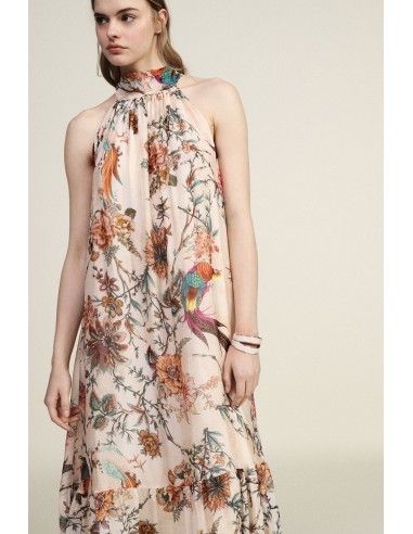 Lange jurk met bloemenprint en volant Dixie