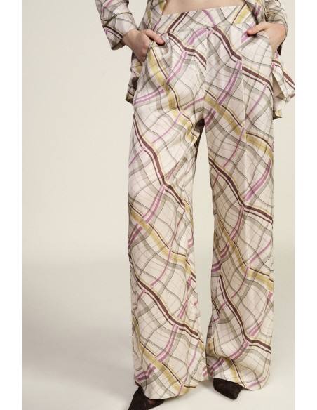 Dixie Palazzo-broek met patroon en wijde pijpen