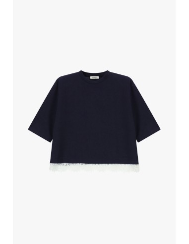 Dixie T-shirt met korte mouwen en kanten rand