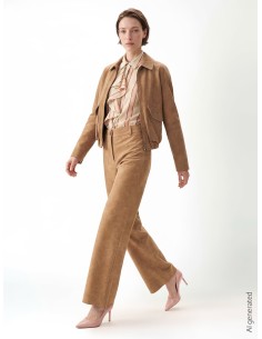 Gestreepte blouse van ultralichte lyocell met maxi-volant Rinascimento 2