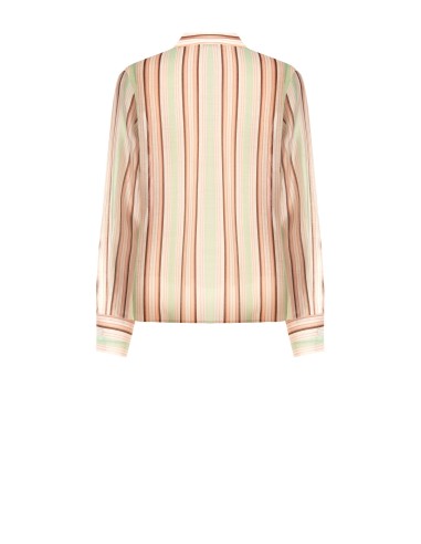 Gestreepte blouse van ultralichte lyocell met maxi-volant Rinascimento