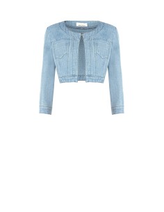 Denim bolerojasje met lurexgaren en glittereffect van Rinascimento 2