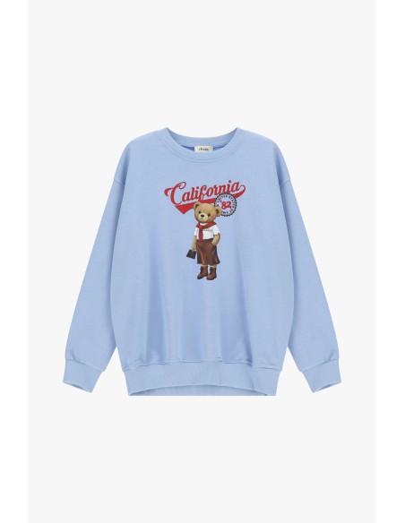 Dixie sweatshirt met ronde hals en California-beerprint