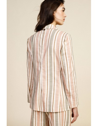 Gestreepte blazer met zakken en aangebrachte bloem Dixie