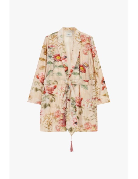 Dixie Overhemdjasje met riem en bloemenprint