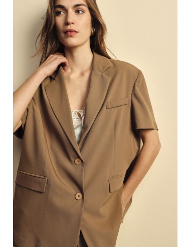 Dixie blazer met korte mouwen en paspelzakken