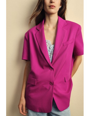 Dixie blazer met korte mouwen en paspelzakken