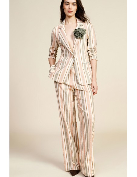 Dixie Palazzo-broek met hoge taille en strepen
