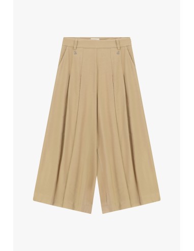 Dixie cropped palazzobroek met plooien aan de voorkant
