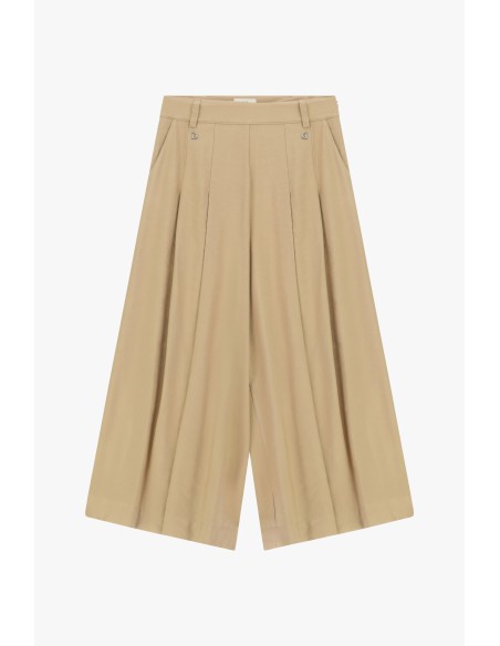 Dixie cropped palazzobroek met plooien aan de voorkant
