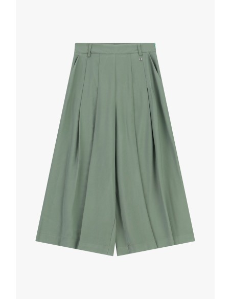 Dixie cropped palazzobroek met plooien aan de voorkant