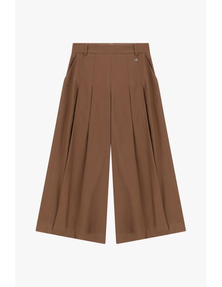 Dixie cropped palazzobroek met plooien aan de voorkant