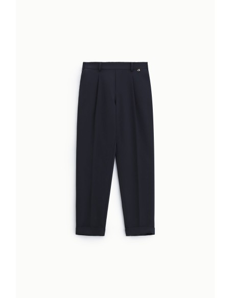 Tailored broek met plooien en hoge omslag Dixie