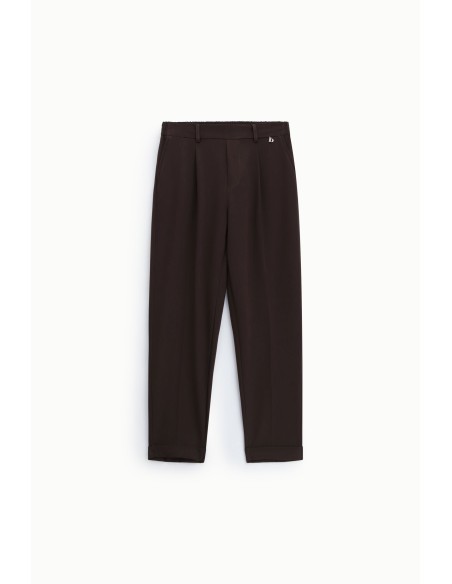 Tailored broek met plooien en hoge omslag Dixie