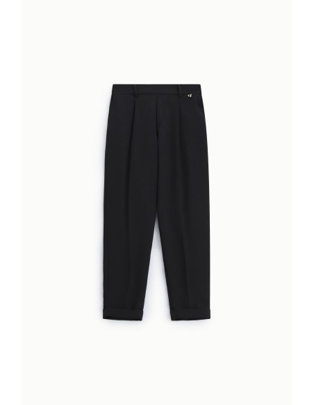 Tailored broek met plooien en hoge omslag Dixie