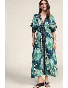 Lange jurk met opvallende bloemenprint Dixie