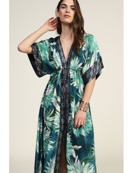 Lange jurk met opvallende bloemenprint Dixie