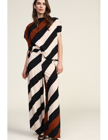 Dixie Palazzo-broek met diagonale strepen