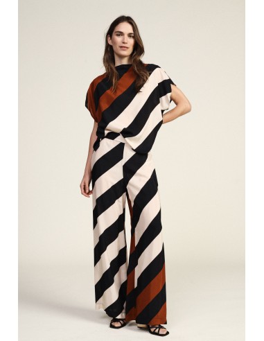 Dixie Palazzo-broek met diagonale strepen