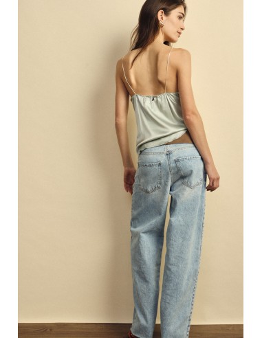 Dixie Jeans met rechte pijpen, hoge taille en lichte wassing