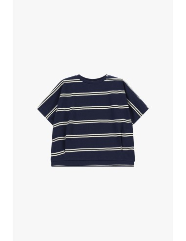 Dixie T-shirt met strepen, ruime pasvorm en ronde hals