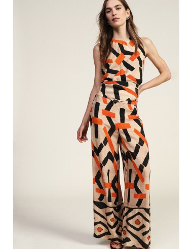 Wijde broek met grafisch patroon Dixie
