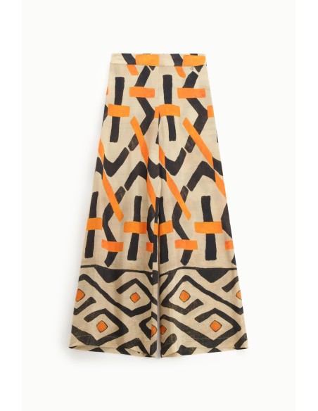 Wijde broek met grafisch patroon Dixie