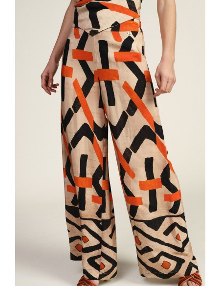 Wijde broek met grafisch patroon Dixie