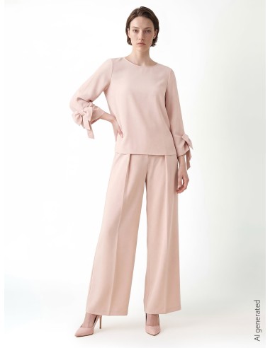 Ruime blouse van soepelvallende stof met maxi-strikken op de mouwen Rinascimento
