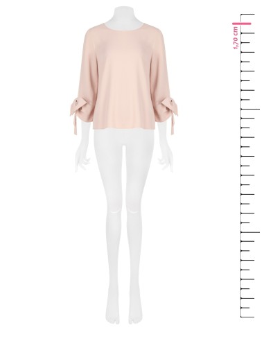 Ruime blouse van soepelvallende stof met maxi-strikken op de mouwen Rinascimento