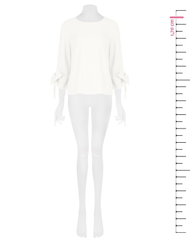 Ruime blouse van soepelvallende stof met maxi-strikken op de mouwen Rinascimento