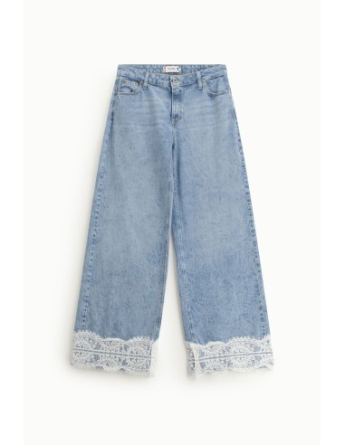 Flared jeans met middelhoge taille en kanten boorden Please