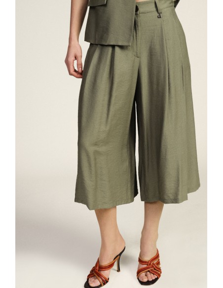 Dixie Wijde Broek Met Zachte Plooien