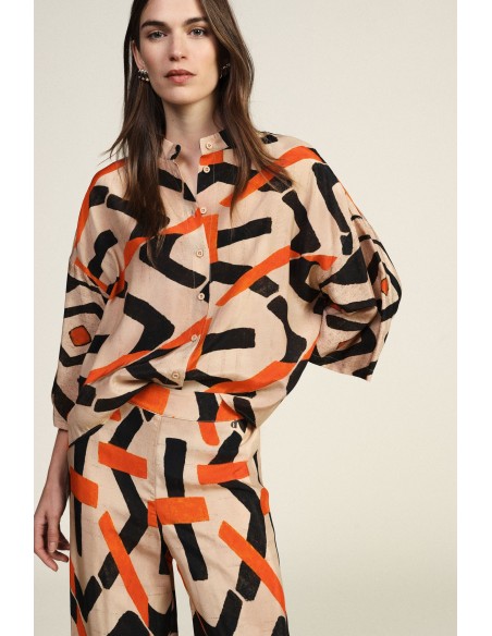 Dixie overhemd met levendige grafische print
