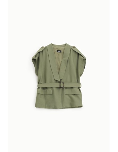 Dixie gilet met riem en zakken
