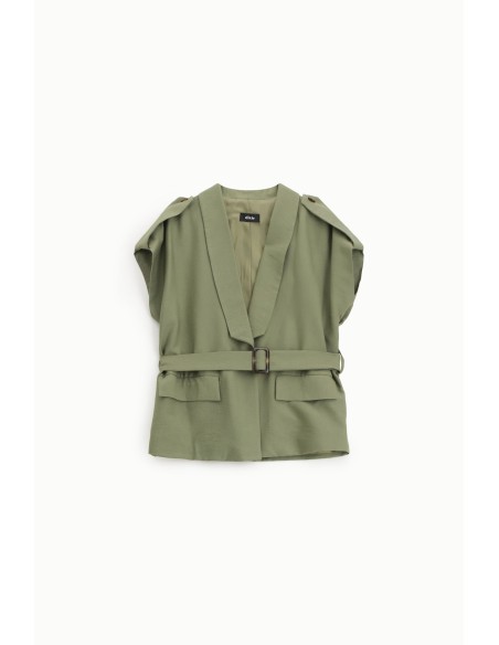 Dixie gilet met riem en zakken