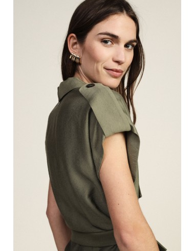 Dixie gilet met riem en zakken