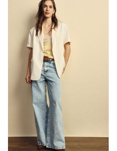 Dixie jeans met wijde pijpen, hoge taille en lichte wassing