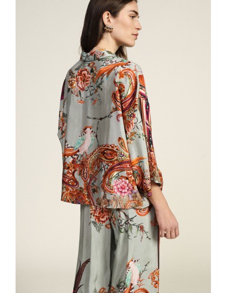 Dixie-shirt met bloemenprint en ruime pasvorm