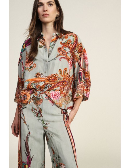 Dixie-shirt met bloemenprint en ruime pasvorm