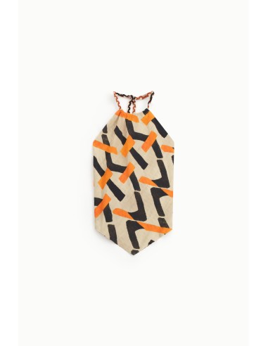 Top met striksluiting in de hals en geometrisch patroon van Dixie