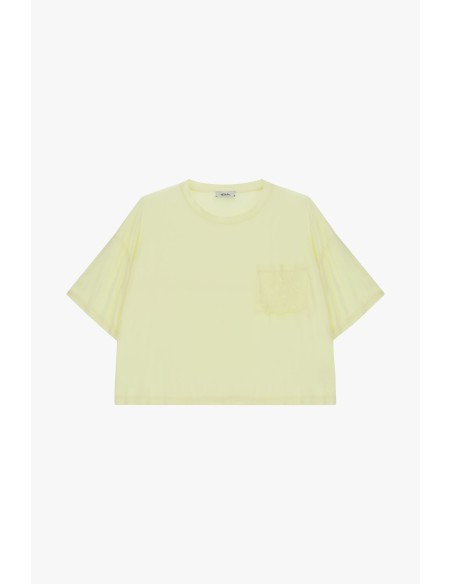 T-shirt met geborduurd borstzakje en boxy fit van Dixie