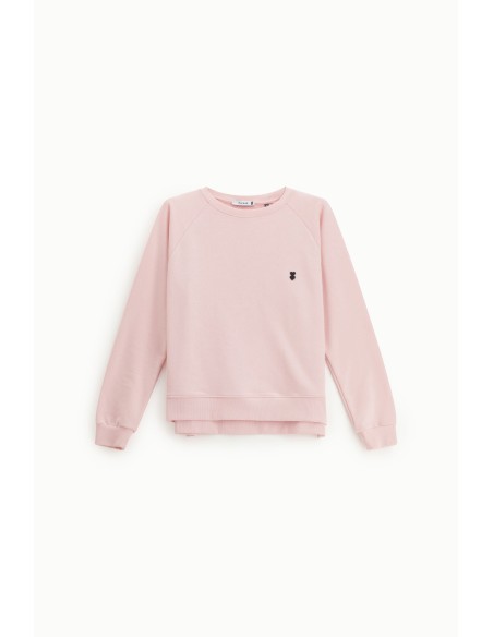 Ronde-hals sweatshirt met geborduurd hartdetail Please