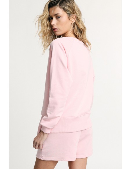 Ronde-hals sweatshirt met geborduurd hartdetail Please