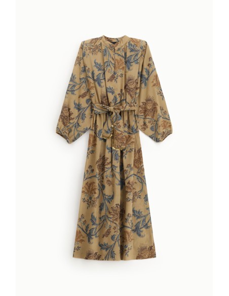 Lange jurk met bloemenprint en riem Dixie