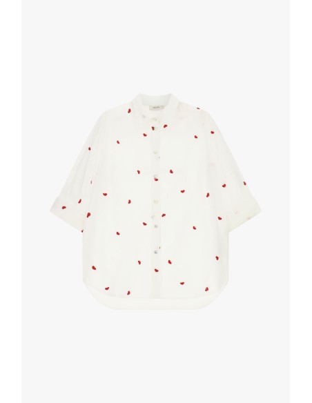 Ruimvallend shirt met korte mouwen en hartjesborduursels van Dixie