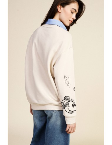 Dixie sweatshirt met ronde hals, cartoonprint en kleurrijke details